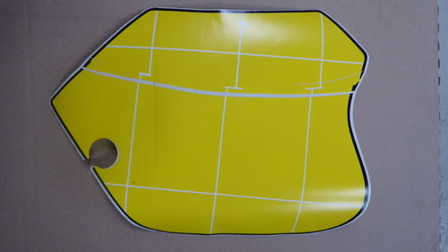 Folie gelb Seitendeckel links 125/Bj. 91