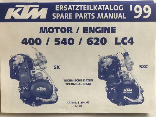 Teilekatalog Motor 400/540/620 LC4 99